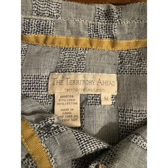 The Territory Ahead Men’s Linen Blend Light Long Sleeve Btn Front Shirt Medium - Picture 4 of 6